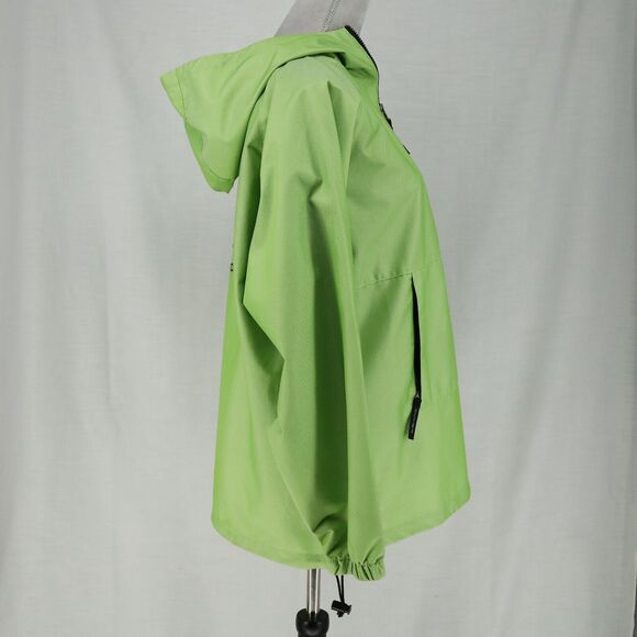 Actra Top Womens Medium Green Pullover Anorak Nylon Hoodie Pocket Quarter Zip - Picture 14 of 16
